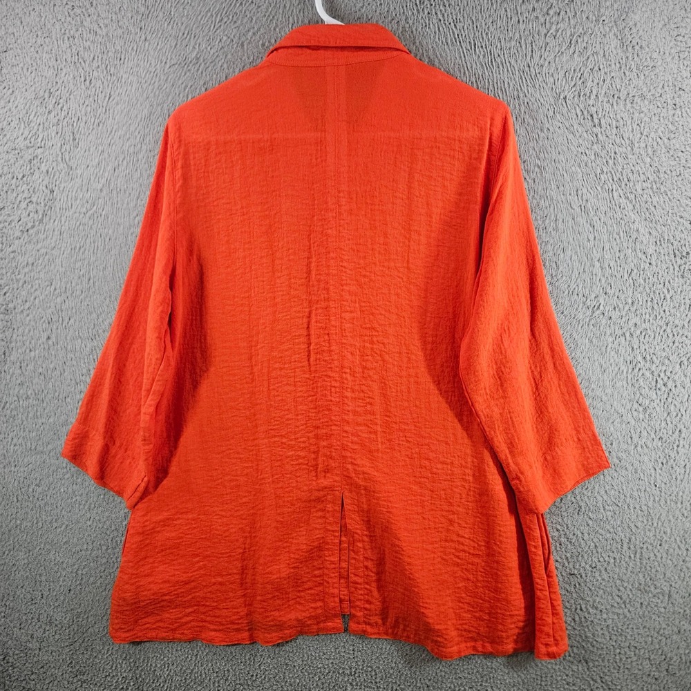 John Mark Orange Textured Button Front Shirt Togg… - image 8